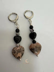 Rhodonite Heart Drop Earrings – Silver Lever Back Gemstone Jewelry