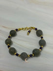 Amethyst Agate Bracelet – Gold Beaded Gemstone Crystal Jewelry for Women