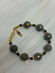 Amethyst Agate Bracelet – Gold Beaded Gemstone Crystal Jewelry for Women