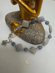 Blue Lace Agate, & Moonstone Peace Bracelet - MoonlitSparkleShop