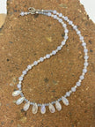 Moonstone Blue Lace Agate Necklace – Sterling Silver Teardrop Gemstone Jewelry