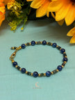Kyanite Black Opal Bracelet - Ethiopian Opal with Gold Accents