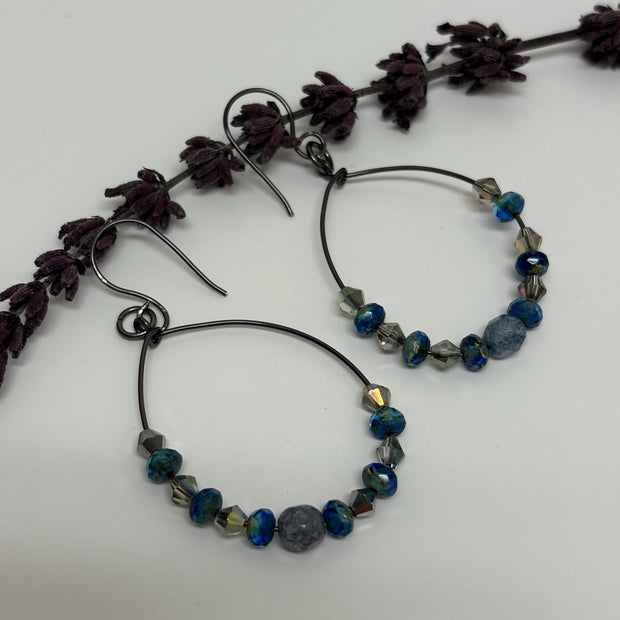 Czech Glass Crystal Teardrop Earrings – Elegant Dangle Drop Jewelry for Women