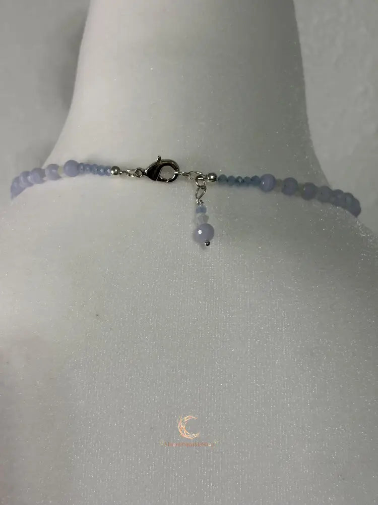 Moonstone Blue Lace Agate Necklace – Sterling Silver Teardrop Gemstone Jewelry