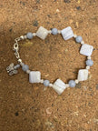 Blue Lace Agate, & Moonstone Peace Bracelet - MoonlitSparkleShop
