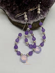 Lavender Quartz Drop Earrings - Czech Crystal Teardrop Sterling Silver