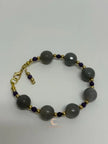 Amethyst Agate Bracelet – Gold Beaded Gemstone Crystal Jewelry for Women