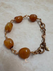 Carnelian & Copper Bracelet – Chunky Gemstone Statement Jewelry