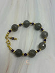 Amethyst Agate Bracelet – Gold Beaded Gemstone Crystal Jewelry for Women