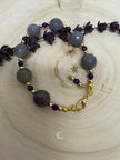 Amethyst Agate Bracelet – Gold Beaded Gemstone Crystal Jewelry for Women