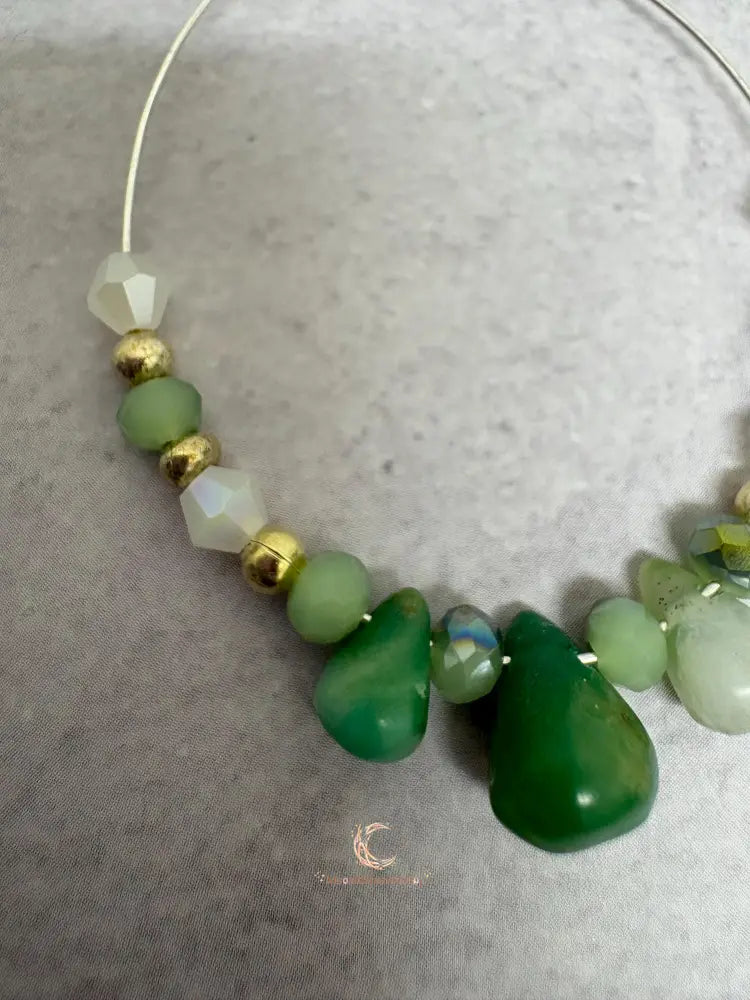 Peruvian Opal Earrings - Sterling Silver Hoop Dangles with Czech Glass Beads
