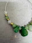 Peruvian Opal Earrings - Sterling Silver Hoop Dangles with Czech Glass Beads