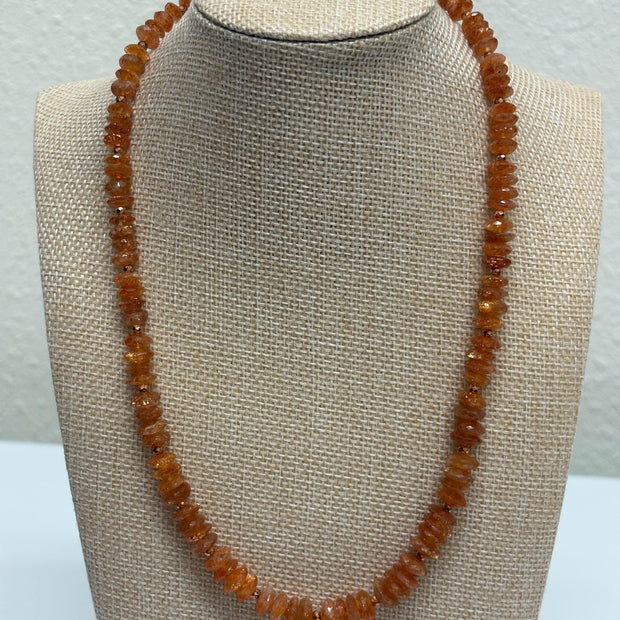 Sunstone Necklace – Copper Healing Crystal Gemstone Energy Jewelry