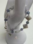 Blue Lace Agate, & Moonstone Peace Bracelet - MoonlitSparkleShop