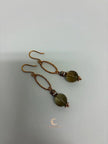 Rutilated Quartz Drop Earrings - Copper Gemstone Statement Jewelry