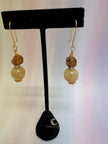 Carnelian and Agate Drop Earrings – Handcrafted Copper Boho Gemstone Jewelry