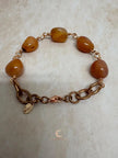 Carnelian & Copper Bracelet – Chunky Gemstone Statement Jewelry